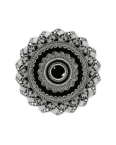 Hand Drawn Black & White Mandala- 1