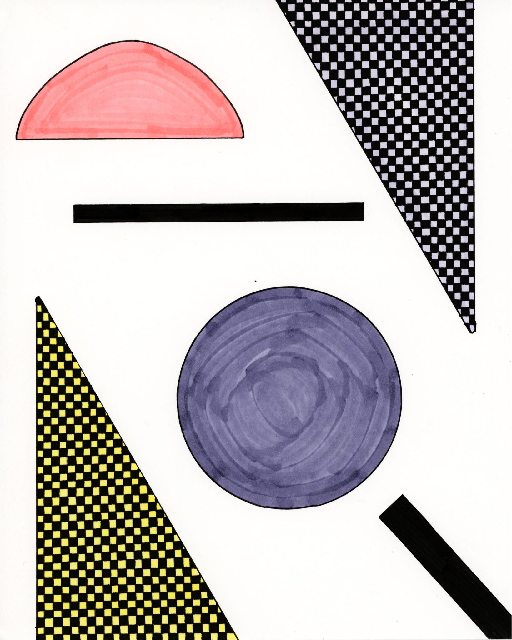 Abstract Colorful Shapes w/ Geometric Patterns